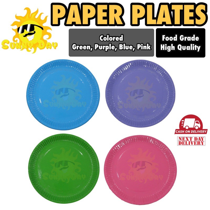 25 pcs. Colored Paper Plate Shopee Philippines