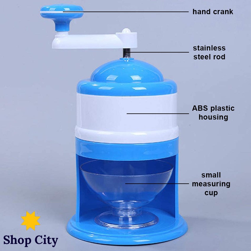 Manual Shaved Ice Machine for Home blue Portable Hand Crank Manual Ice Crusher Manual Ice Crusher Shaved Ice Maker Mini Domestic Ice Shaver Portable Hand Crank Manual Ice Shaver Crusher 