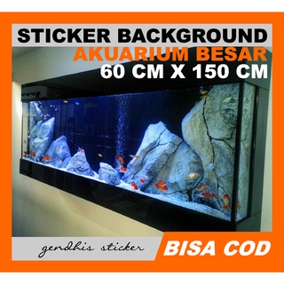 HITAM Black Aquarium Background Sticker Doff 60cm x 150cm