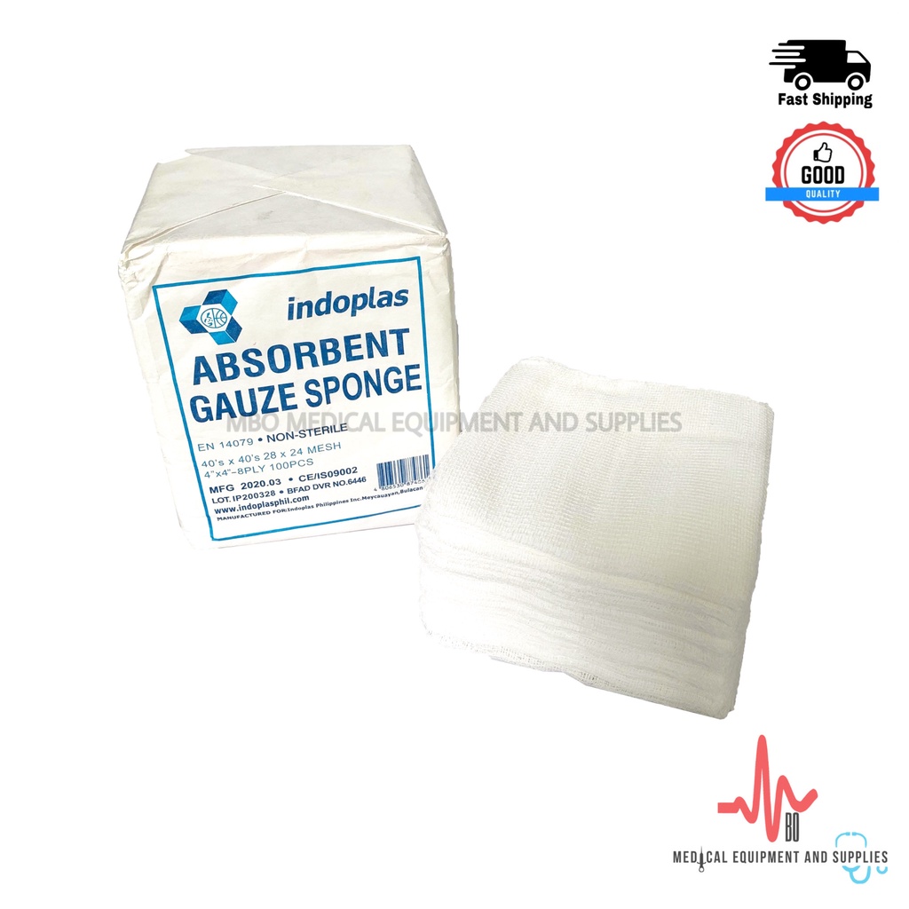 Indoplas Gauze Pad 4x4 Non Sterile (100pcs/pack) Shopee Philippines
