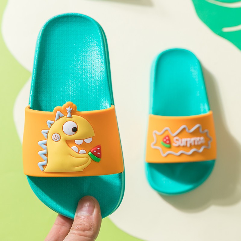 Zerototens Boys Slippers Summer Indoor Bathroom Bedroom Swimpool Beach Pool Shoes Toddler Baby Girls Cute Cartoon Dinosaur Beach Sandals 