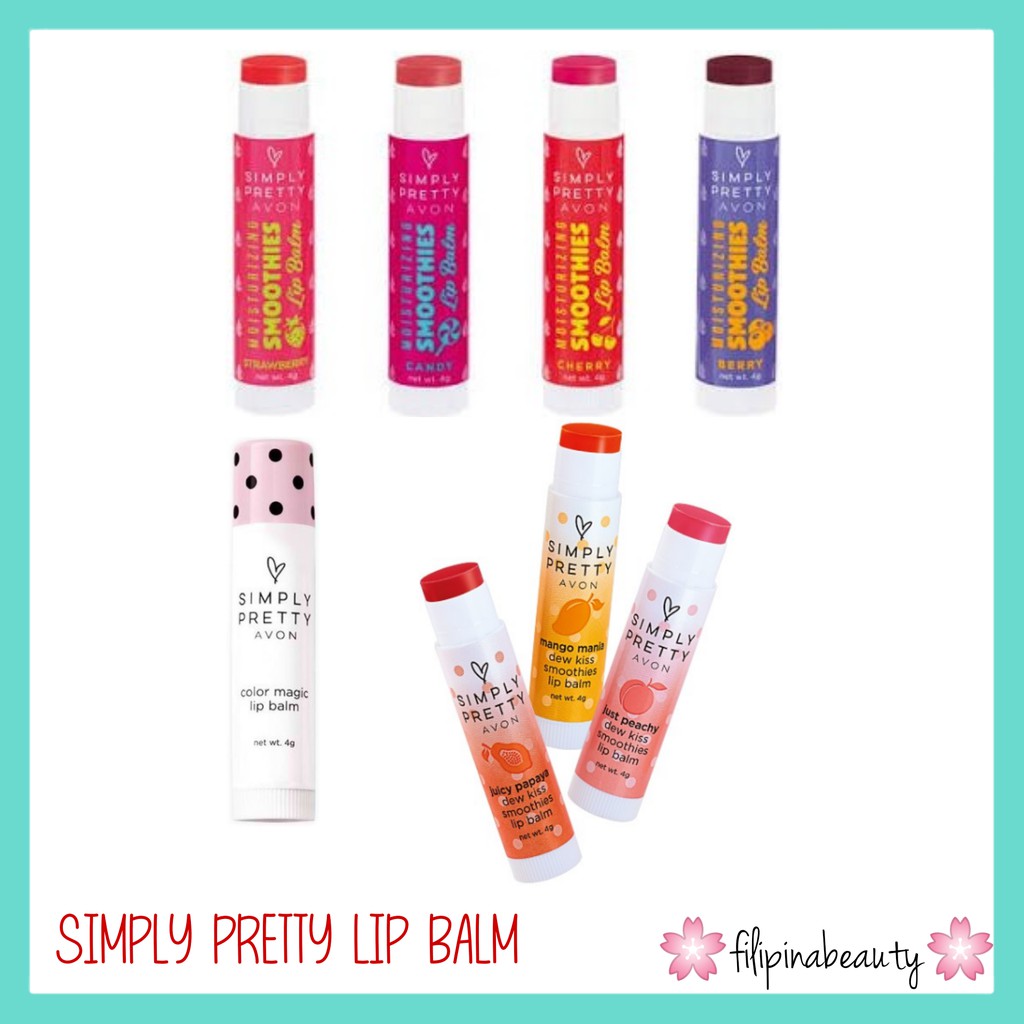 Avon Simply Pretty Lip Balms Smoothies Dew Kiss Magic Shopee