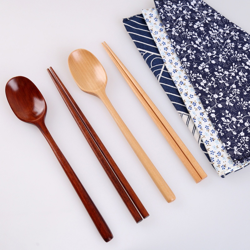 Korean wooden spoon Korean tableware wooden long handle wooden spoon daily necessities 23.5cm