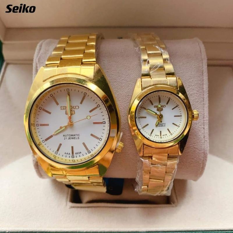 SEIKO Buy 1 take 1 Couple Watch 18K Gold Watch for Women and Men Wedding  Watch relo hypoallergenic | Shopee Philippines