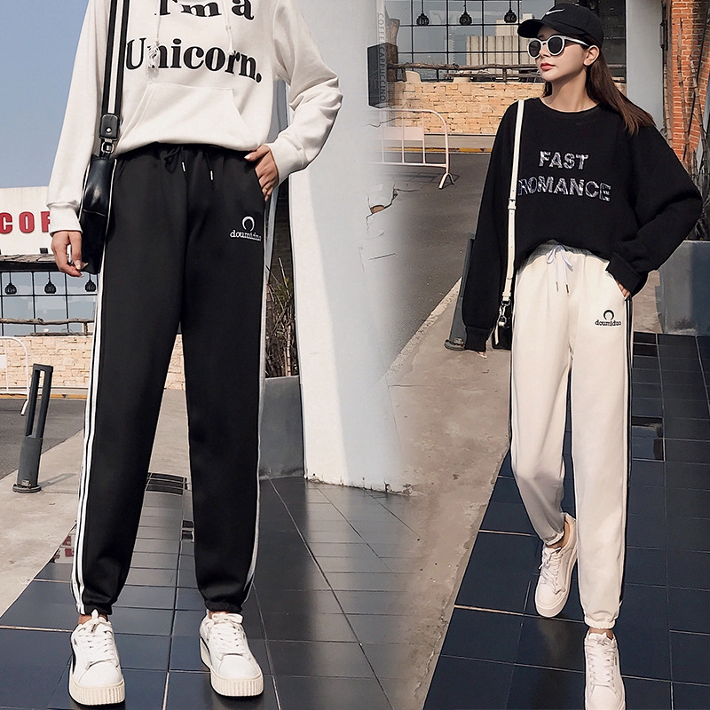 Women High Waist Trouser Jogger  Sweet Pants Loose Student 