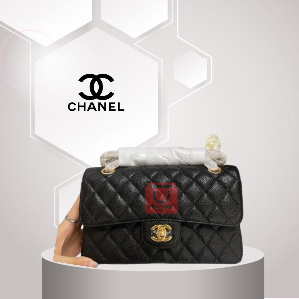 100% ORIGINAL CHANEL CLASSIC DOUBLE FLAP 23CM Double C Leather with ...