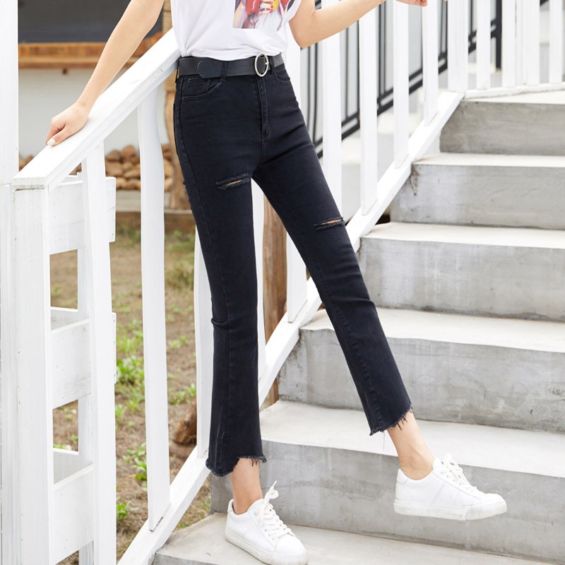 high waisted black jeans with belt