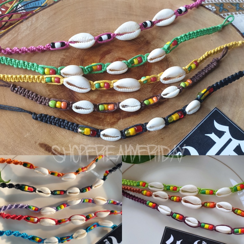ON HAND (A) Rasta Bead Sea Shell Beach Bracelet Anklet - Rasta Beads  Jamaican Bohemian Boho Hippie | Shopee Philippines