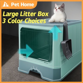cat cage with litter box ※PETHOME Large Cat Litter Box With Top Entry Anti Splash Fully Closed Cat