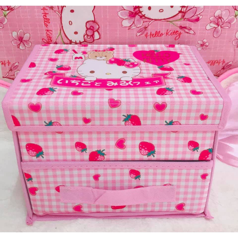 Hello kitty storage box Organizer folding box with drawer | Shopee  Philippines