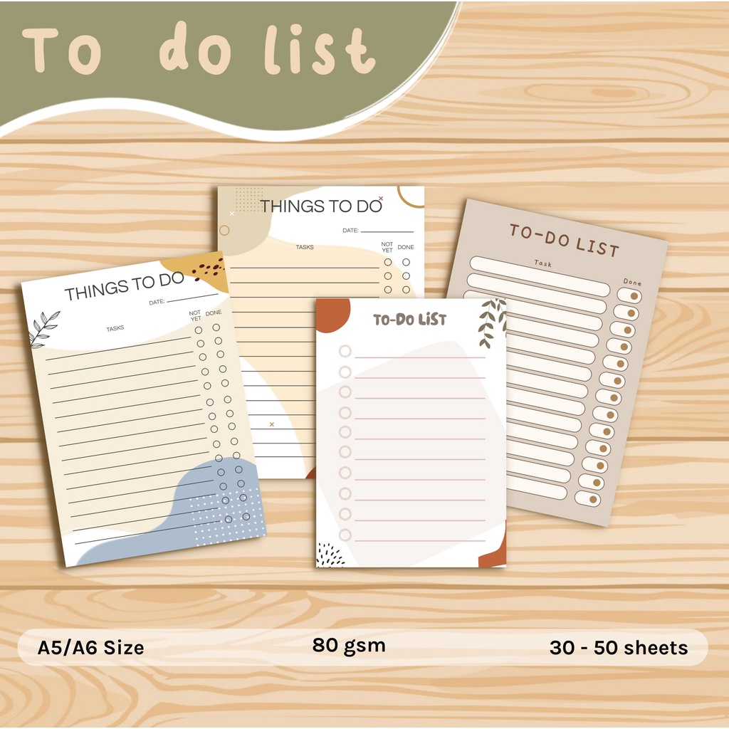 A6 A5 Things To Do To Do List Notepad Non Sticky Shopee Philippines