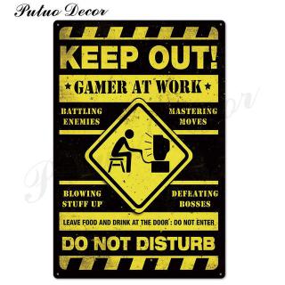 Funny Gamer Metal Sign Tin Sign Gamer At Work Sign Retro Signs Wall Decor For House Home Room Metal Signs Tin Signs Shopee Philippines