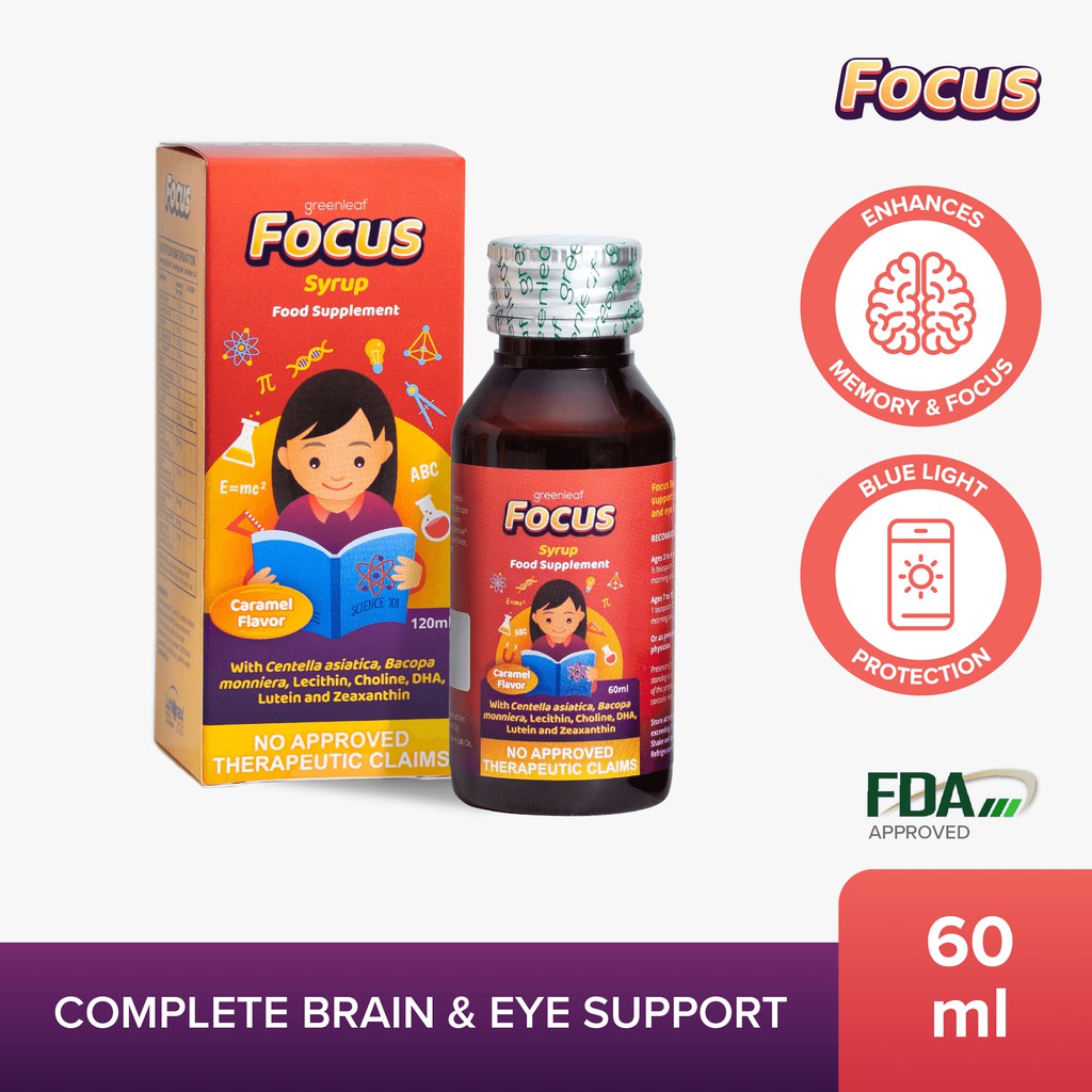 Focus Syrup Brain & Eye Supplement for Kids 60ml Shopee Philippines