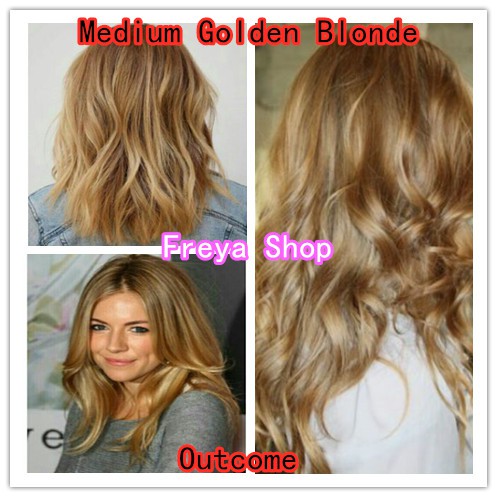 medium golden blonde hair color with oxidant  7/3 bob keratin permanent  hair color