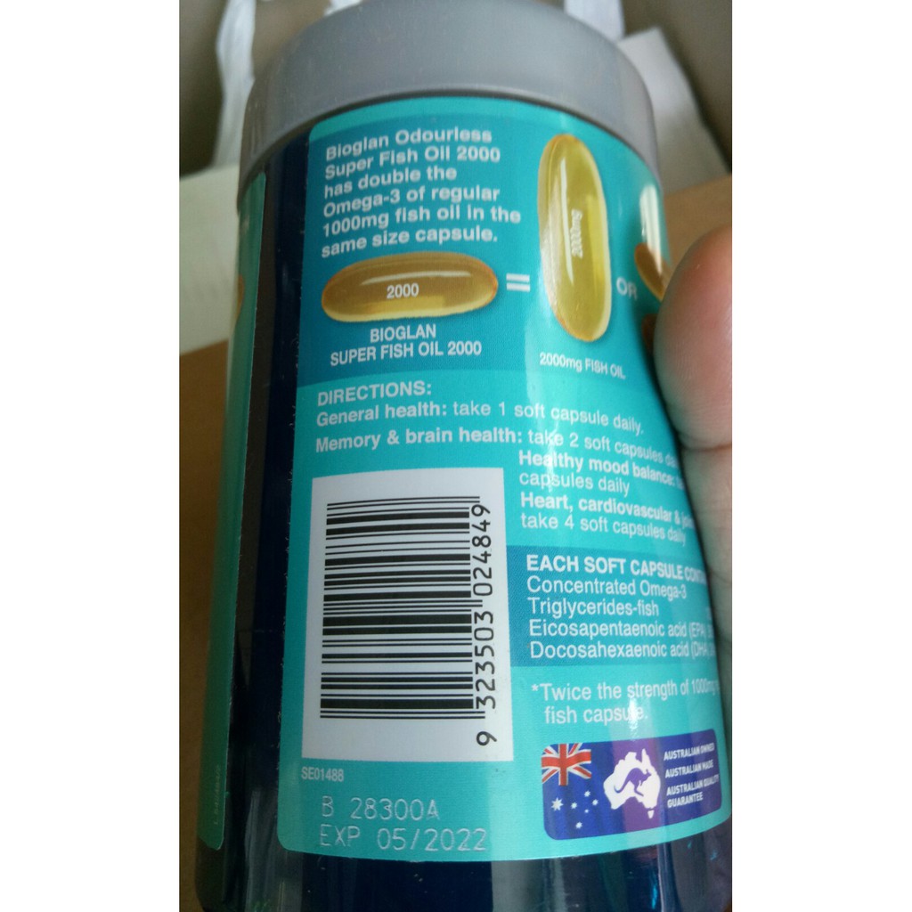 Bioglan Super Fish Oil 00mg 0 Capsules Shopee Philippines