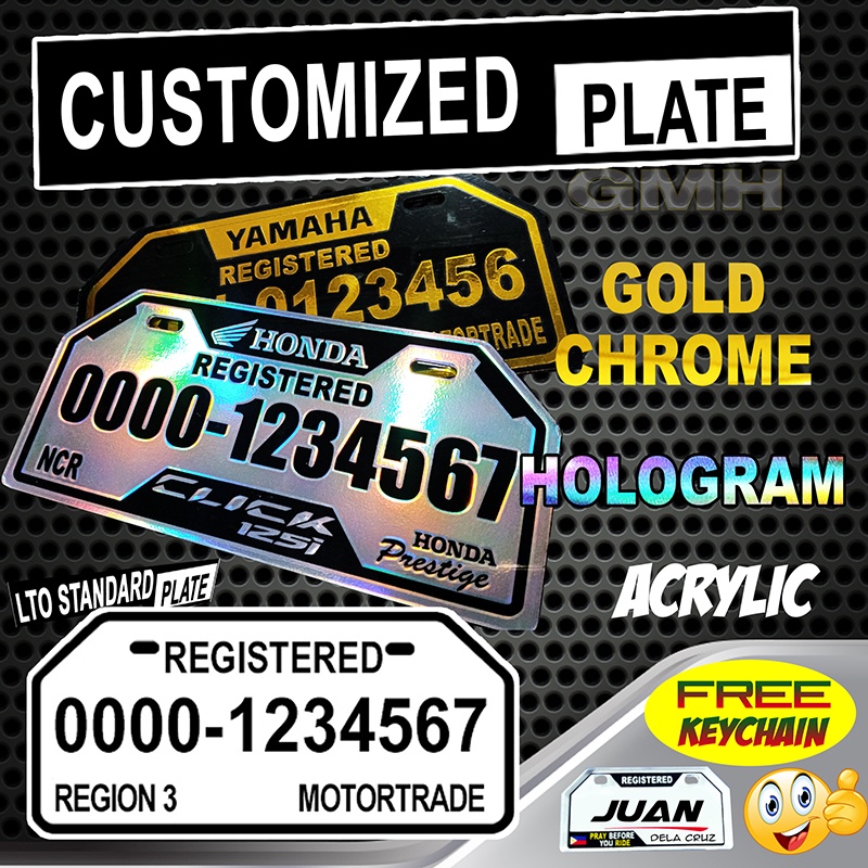 motorcycle-temporary-plate-number-acrylic-with-free-mini-keychain