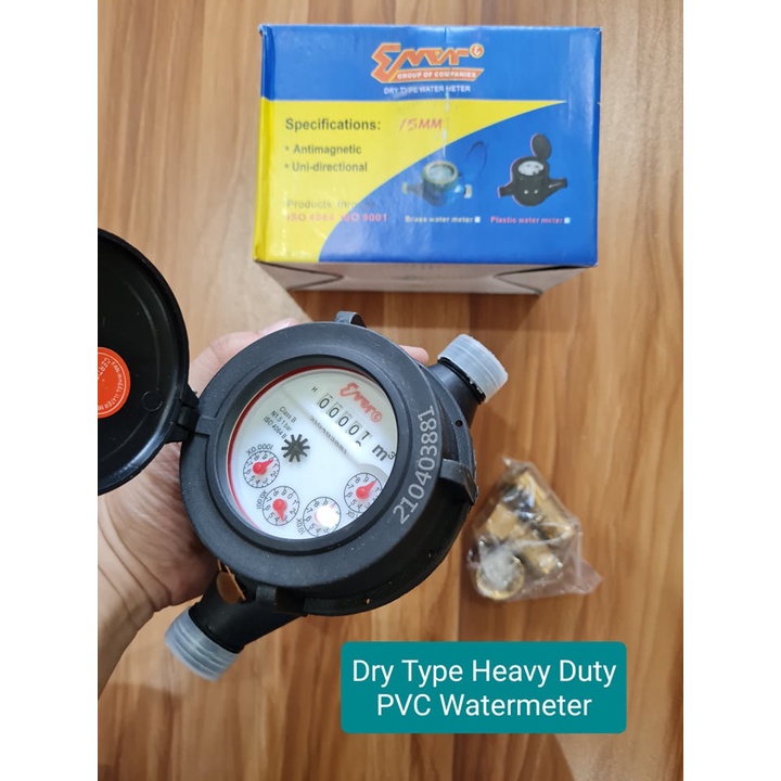Ever PVC Water meter Dry Type Water Sub meter with Fittings Submeter