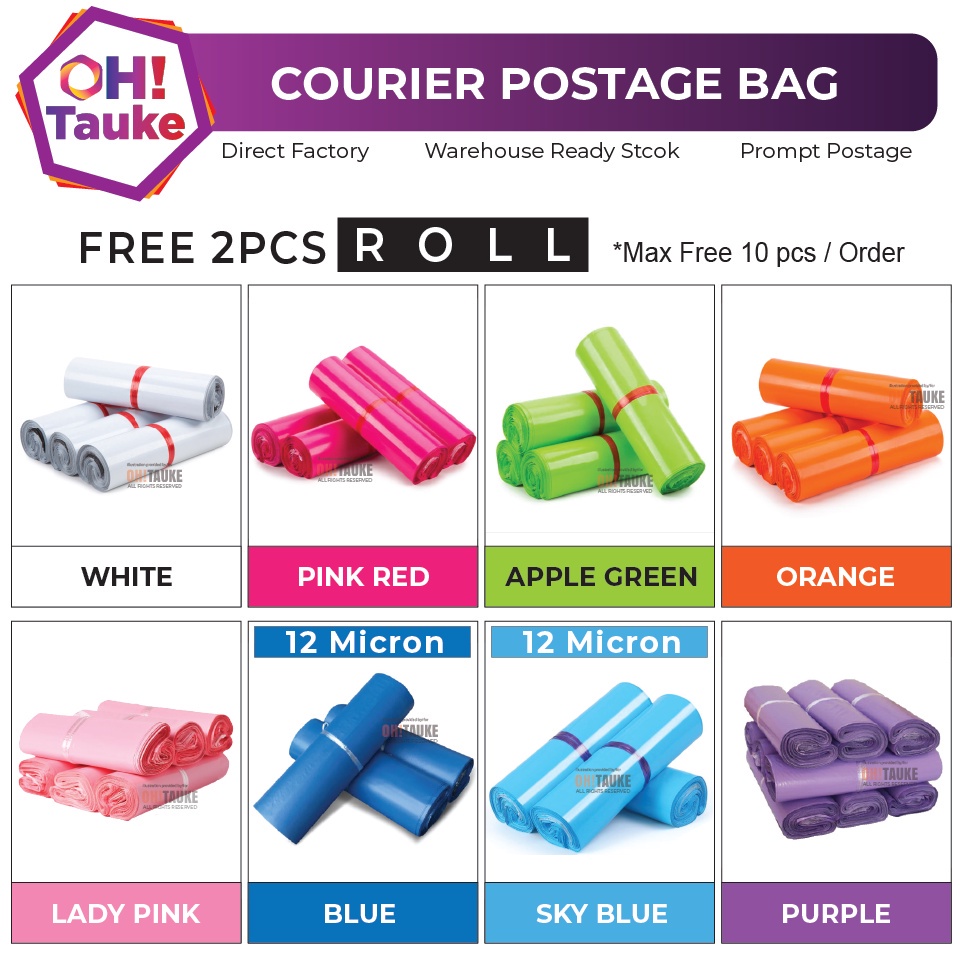 White & Color Courier Bag Parcel Postage Delivery Packaging Flyer Beg