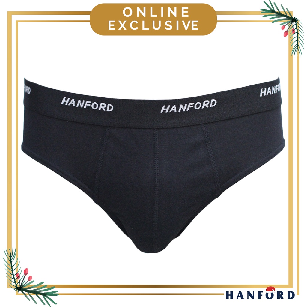 Hanford Men Low Rise Cotton Briefs OG Maxx Jet Black (1PC/Single Pack
