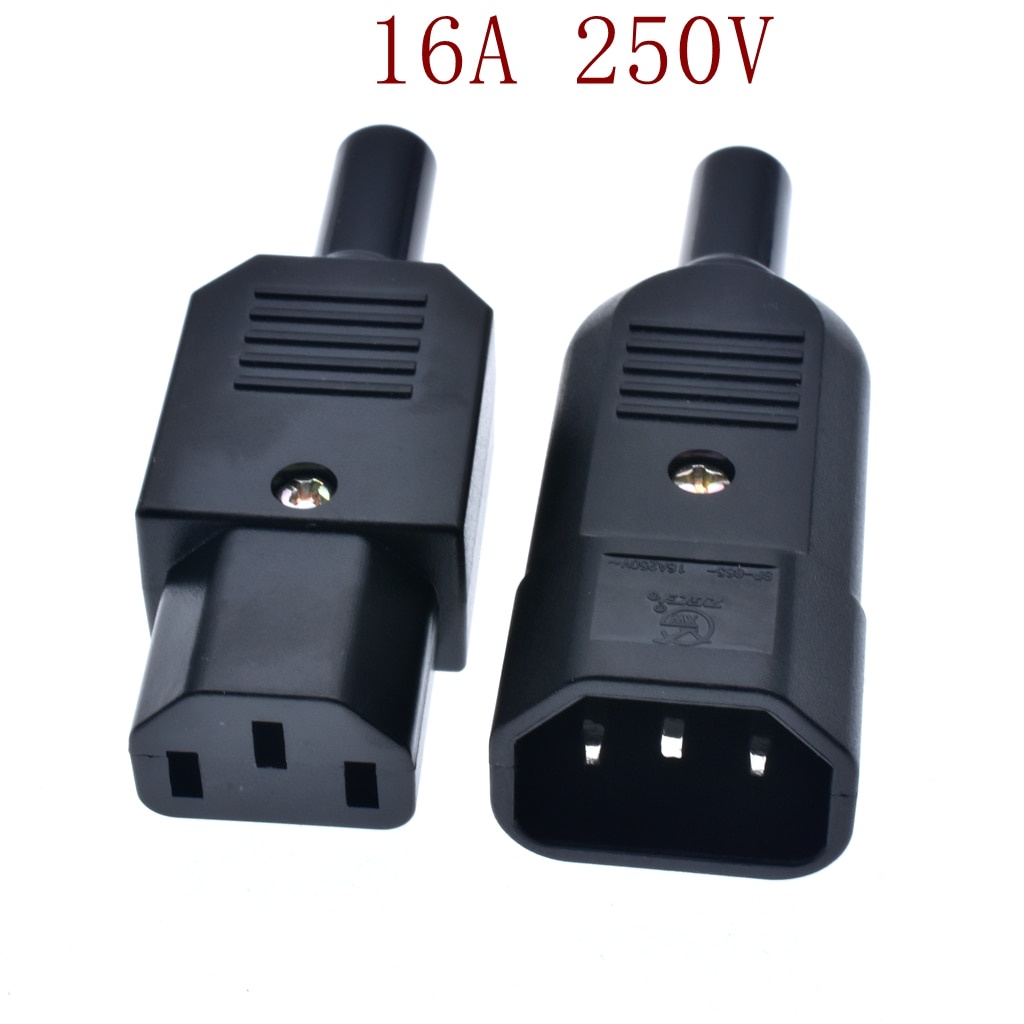 Iec 320 C14 Male Plug To C13 Female Socket Power Connector Ac 250v 16a