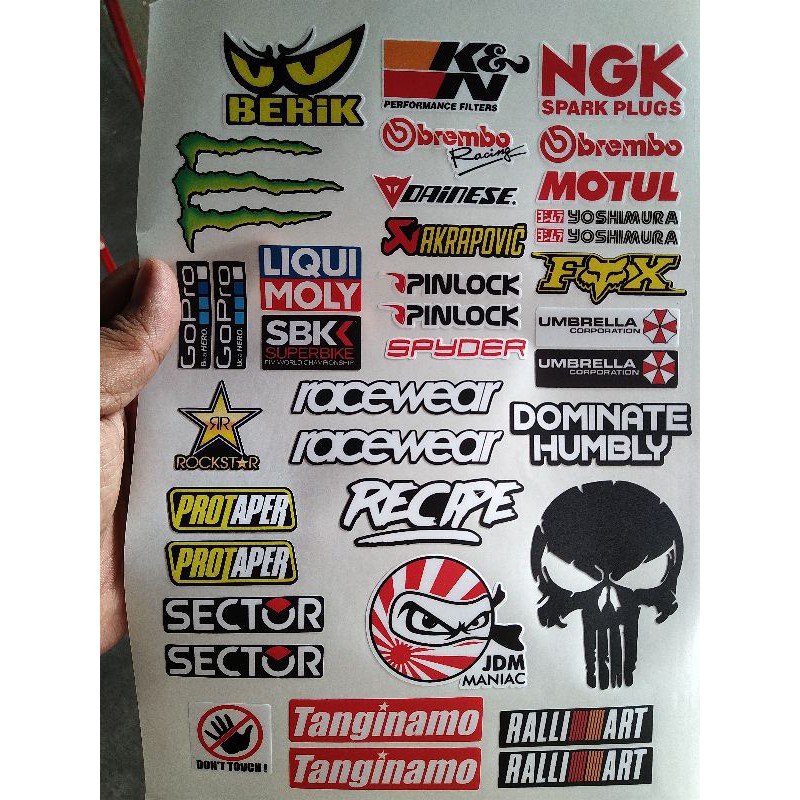 Helmet sticker / Motorcycle Sticker (Laminated Vinyl Matte) v1 | Shopee ...