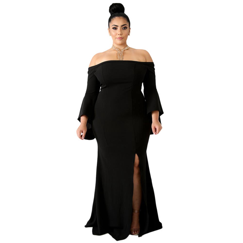 long sleeve party gown
