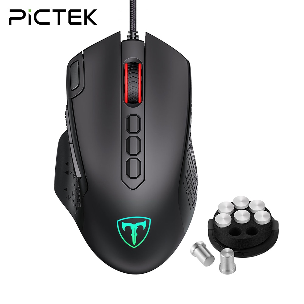 PICTEK PC257 Gaming Mouse Wired 12000 DPI Ergonomic Mouse USB With RGB