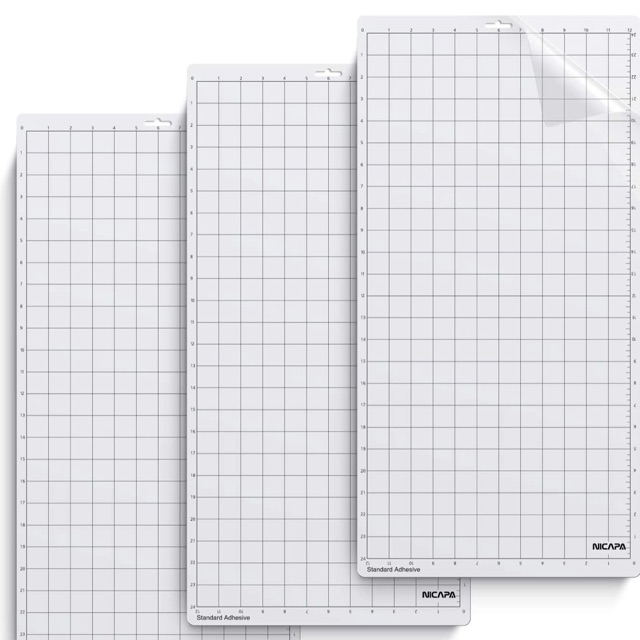 Standard-Grip,12x12 inch,2pack Adhesive&Sticky Non-Slip Flexible Square Gridded Cut Mats Replacement Accessories Set Matts Vinyl Craft Sewing Cloth Nicapa Cutting Mat for Silhouette Cameo 3/2/1 