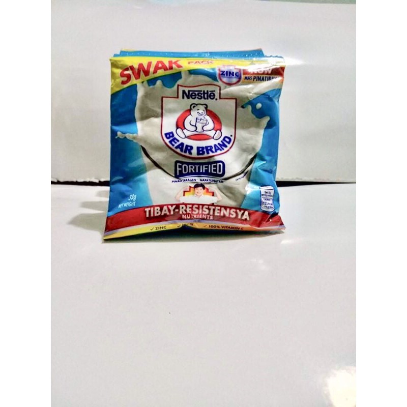 Bear Brand Powdered Milk Swak Pack 8 sachets (33g/sachet) Shopee