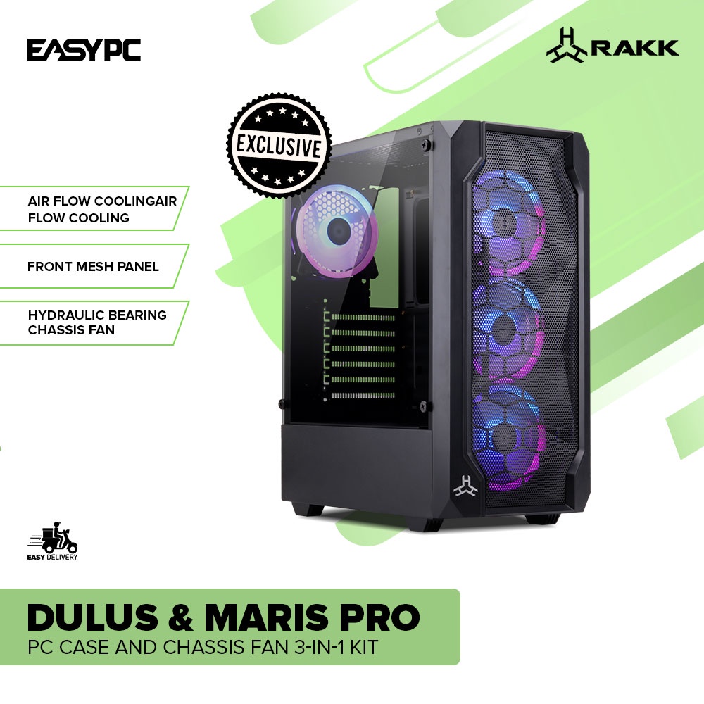 EasyPC RAKK DULUS Gaming PC Case Black / RAKK DULUS PC Case MARIS