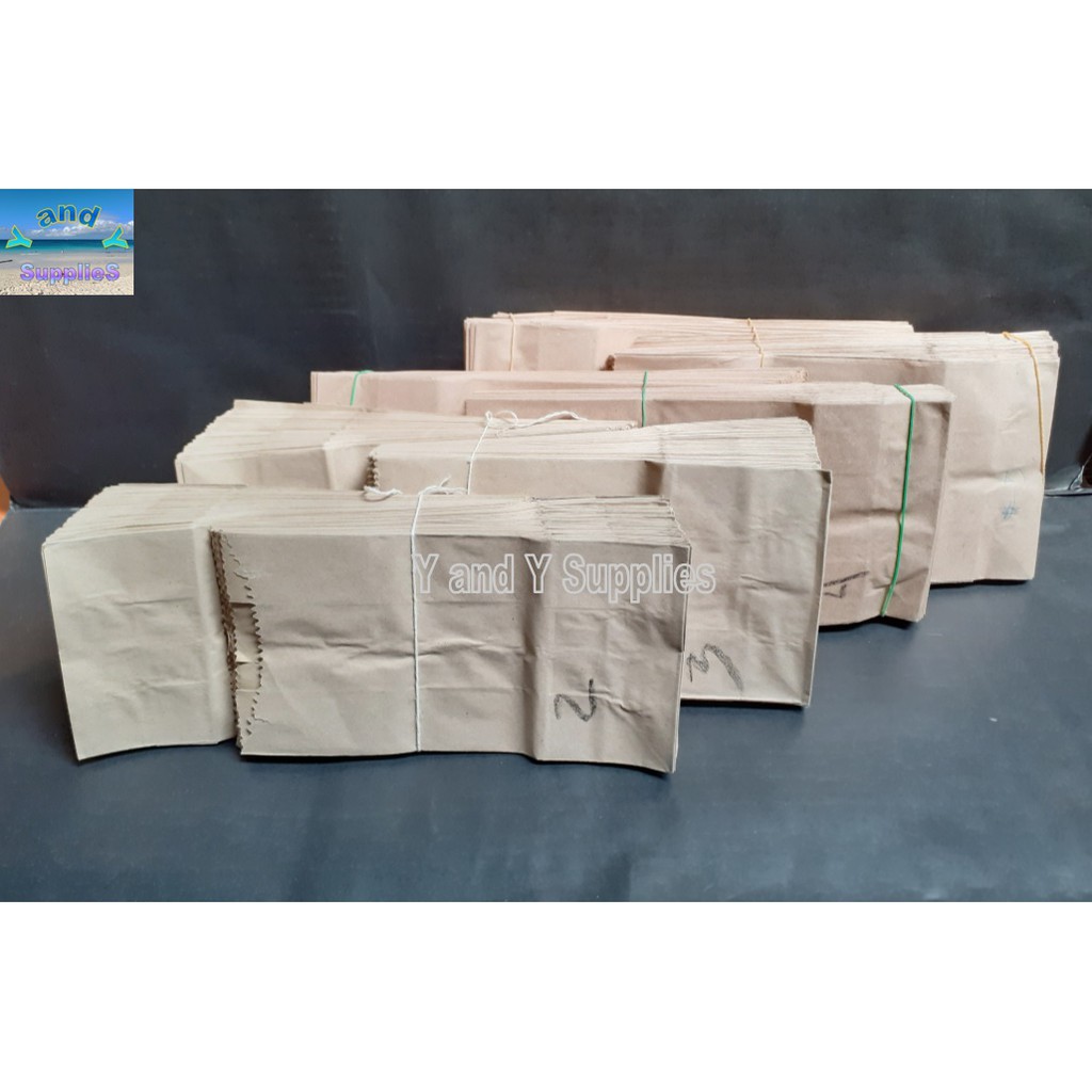 Brown Paper Bags, Kraft Paper Bags, 100 Pieces!!! (smaller sizes #2 to #5) | Shopee Philippines