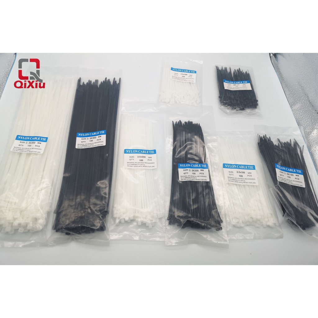 Cable Ties 4“ 6“ 8“ 10“ 12“ 1000pcs white color 500pcs+ black color
