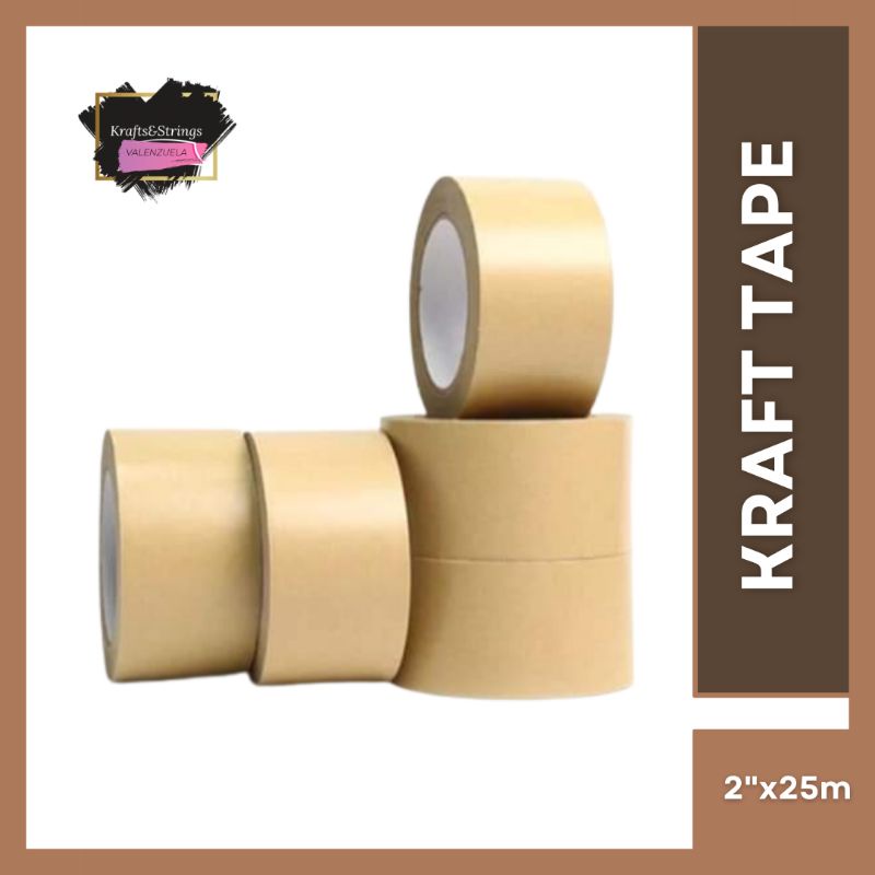 Kraft Packaging Tape / Kraft Tape / Paper Tape (2inchesx25m) Shopee