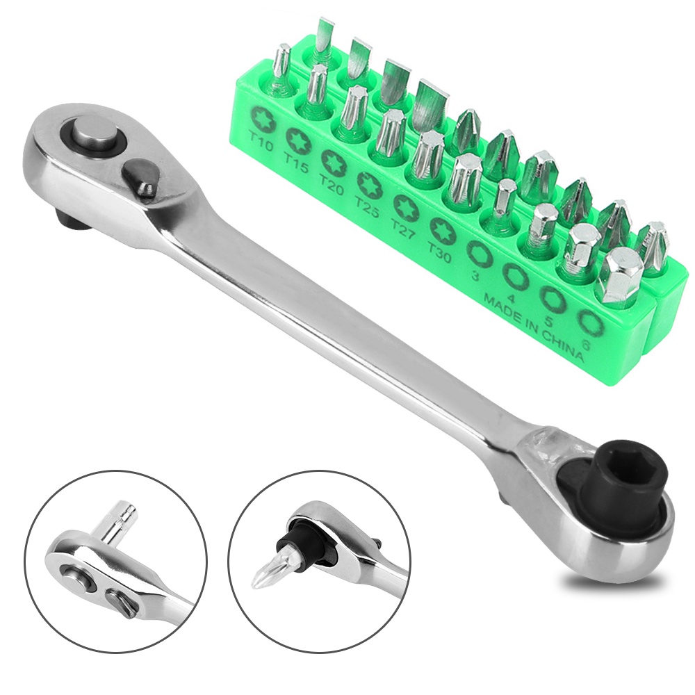 Bit Tool Contain Ratchet Handle Wrench Socket Ratchet Wrench Repair