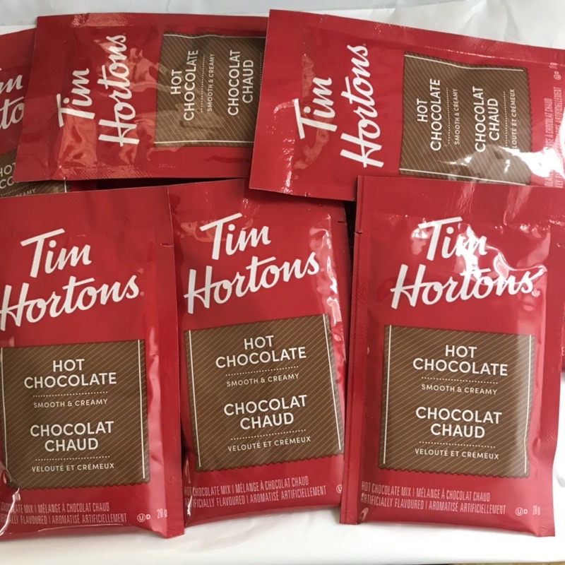 Tim Hortons Hot Chocolate and French Vanilla Cappuccino sachets