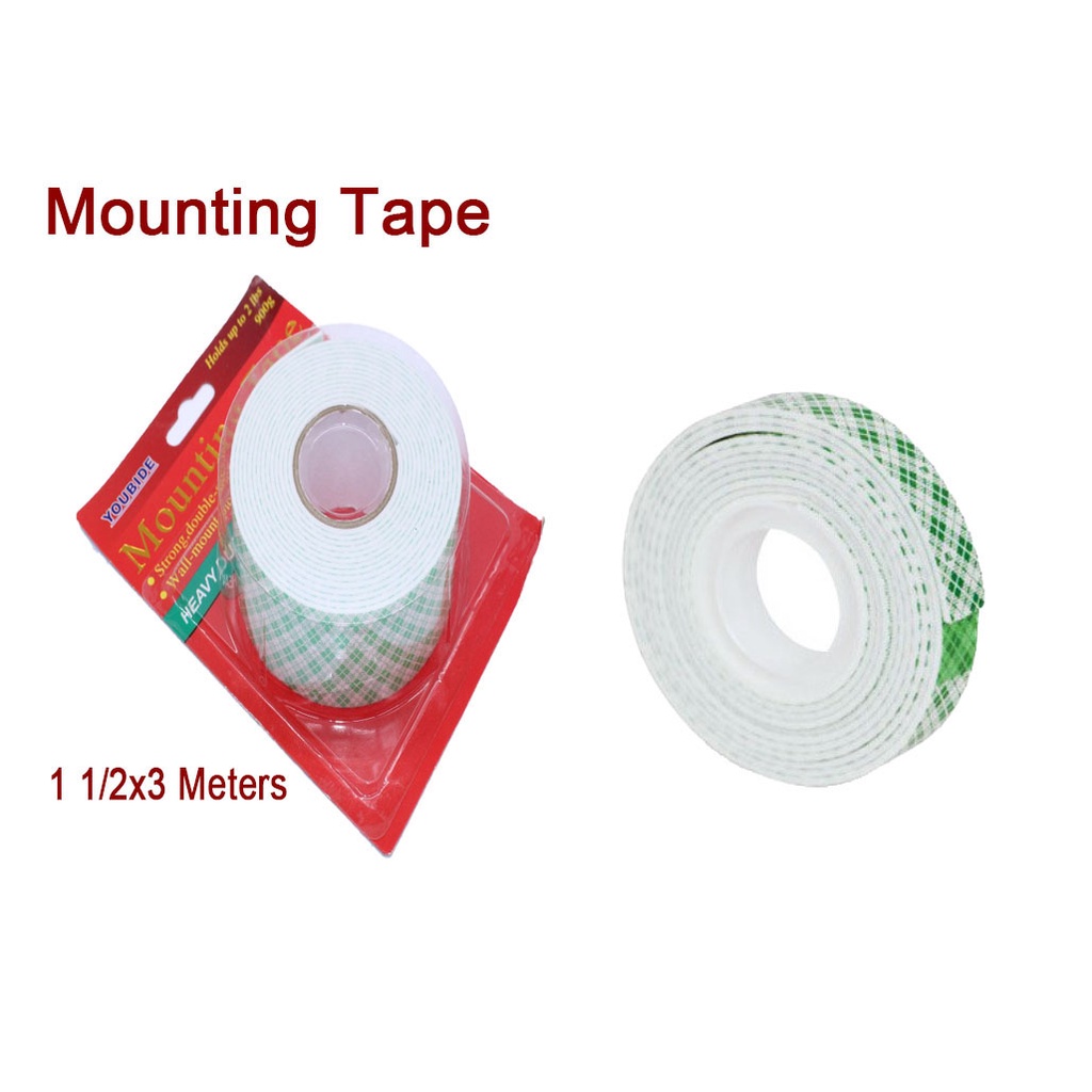 YOUBIDE, Double Sided Foam Mounting Tape 1/2 inches to 11/2inches X 3meters  | Shopee Philippines