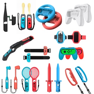 Switch Game Accessories With Steering Wheel/Handles/Golf Clubs/Tennis Racket/Leg Strap/Leg Band/Shooting Gun/L&R Boxing Grips/Fishing Rod Pole/Dance Band Armband