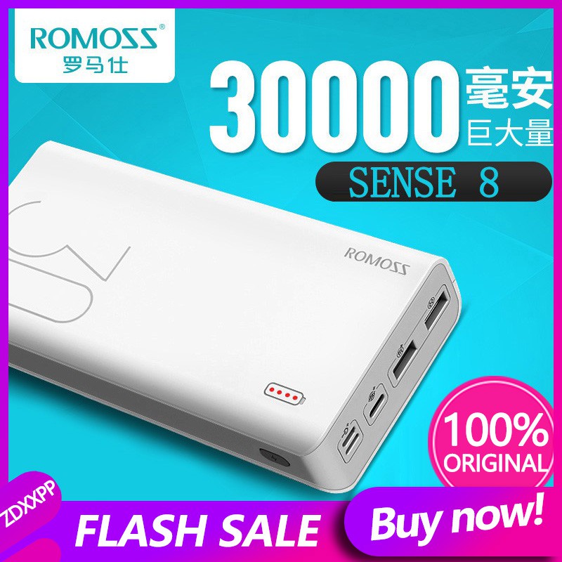 100% ORIGINAL ROMOSS POWERBANK 30000MAH SENSE8 power bank | Shopee