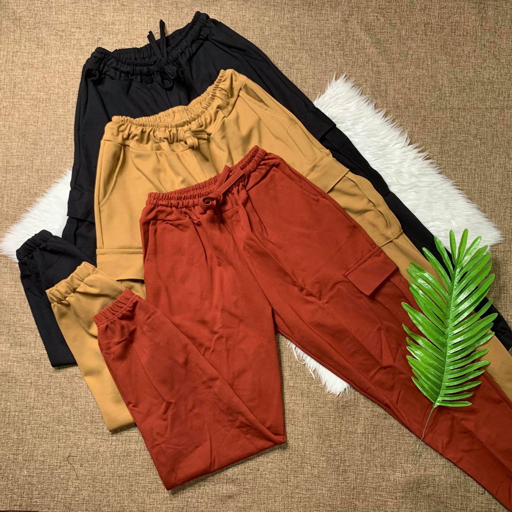 high waisted red cargo pants