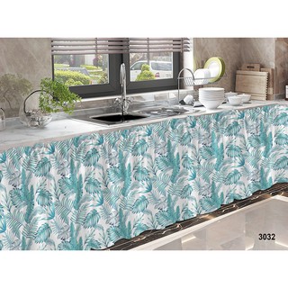 Sale Lababo Curtain Kitchen Sink Curtains Fresh Blue Flower 70cm*150cm 1PC COD No Ring Kurtina #9