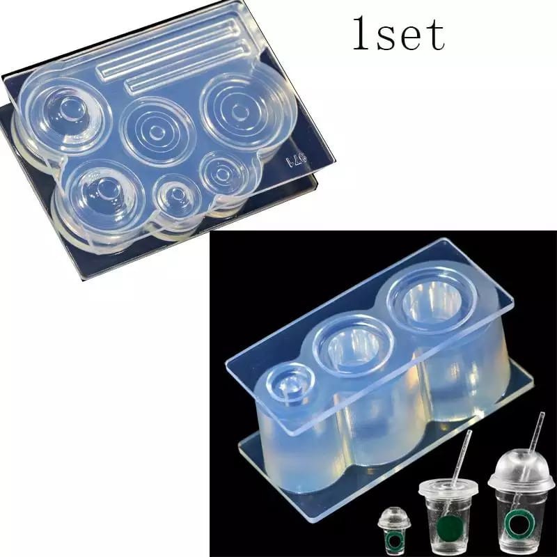 Bubble tea 3d resin mold set Starbucks Coffee cup mold Milktea resin mold Milk Tea