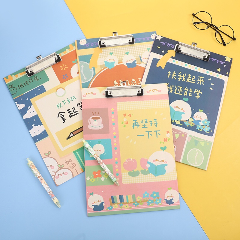 Xueba Series a4 Wooden Board Clip ins Cartoon Splint Writing Student Hard Pad Exam Folder