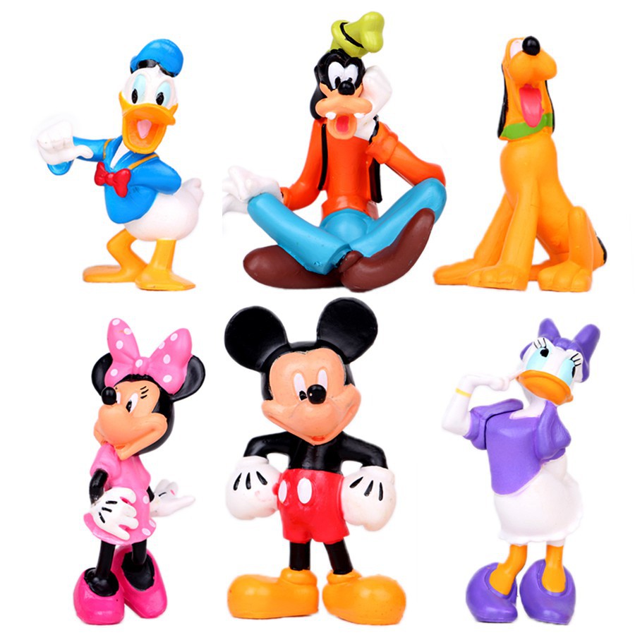 6pcs Mickey Mouse Minnie Donald Duck Clubhouse Figurine Deluxe Figure ...