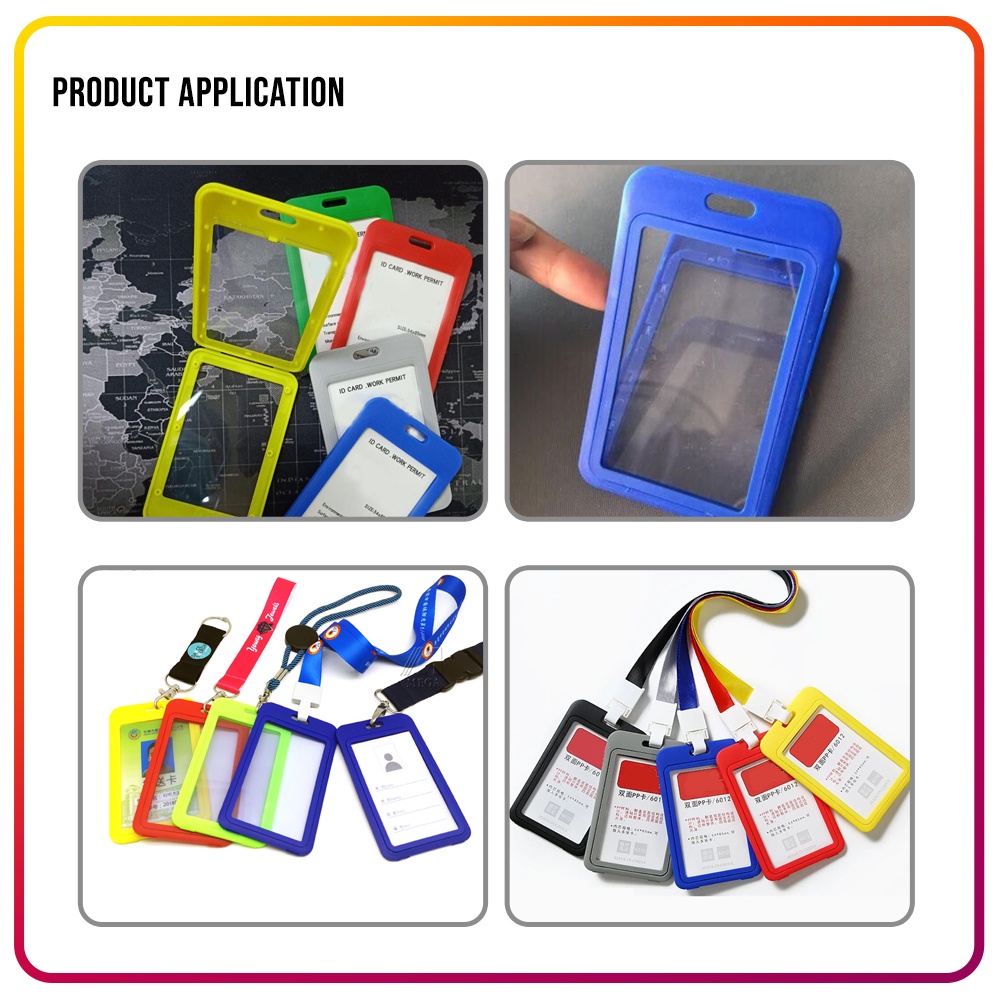 Double Sided PP ID Card Holder ID Case ID Protector ( Blue / Green / Grey / Red )