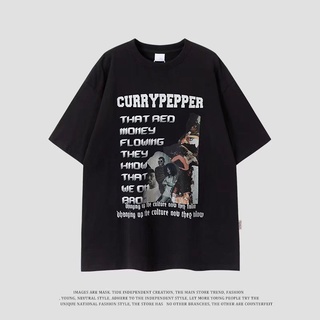 【S-5XL】plus size2 colours Korean style portrait graphic alphabet printed cotton crew neck Short Sleeved T-Shirt for men trendy Casual Street Hip Hop Couple Loose Half Sleeve TShirt #1