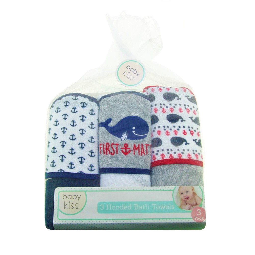 baby kiss hooded towel and washcloth set