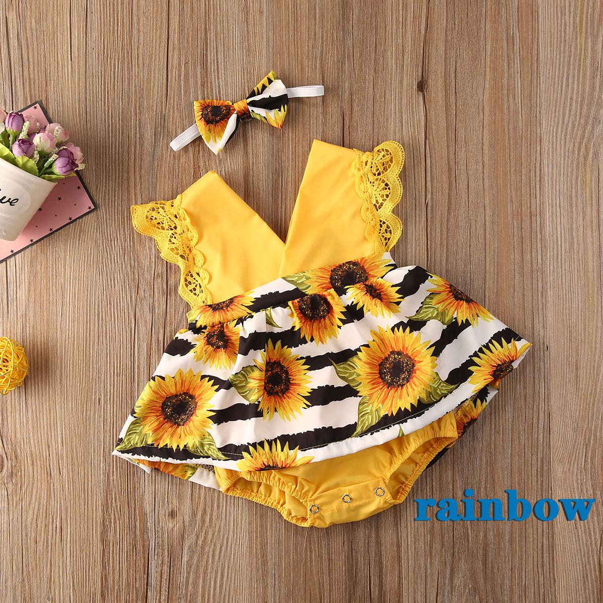 sunflower baby romper