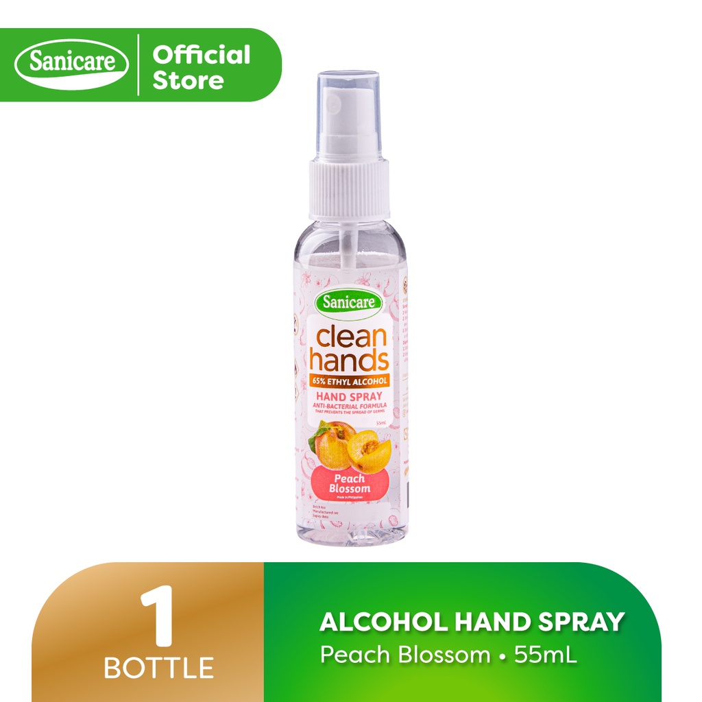Sanicare Clean Hands Alcohol Spray Peach Blossom Scent (1 Bottle