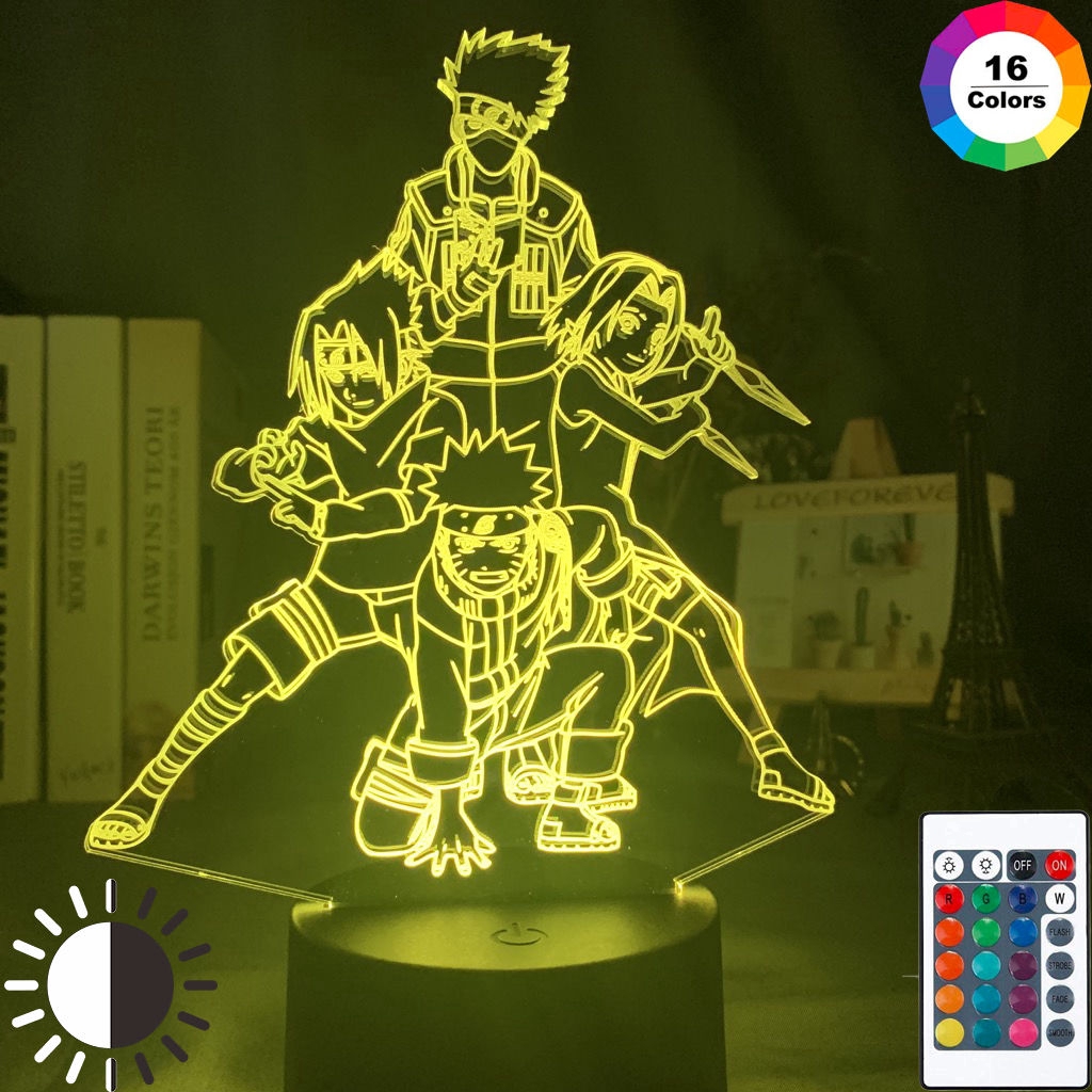 3D Illusion Lamp Naruto Team 7 Uzumaki Naruto Sasuke ...