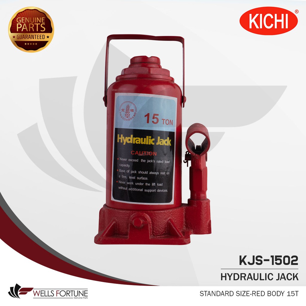 KICHI HYDRAULIC JACK FLOOR JACK BOTTLED JACK STANDARD SIZE RED BODY 15